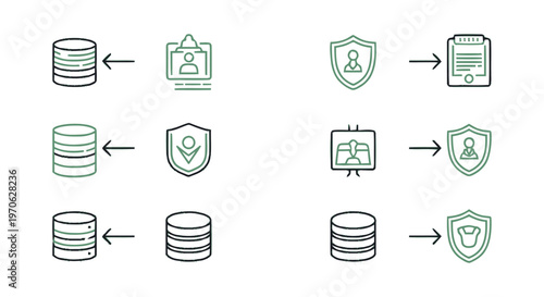 Data Flow Diagrams Illustrating Security and Database Interactions.