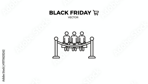 Black Friday Shopping Lineup: People Waiting in Queue for Sales and Discounts