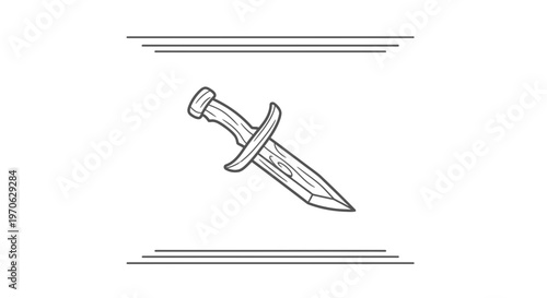 Vintage dagger illustration, medieval weapon, historical artifact, fantasy sword, antique blade, engraved hilt, graphic design