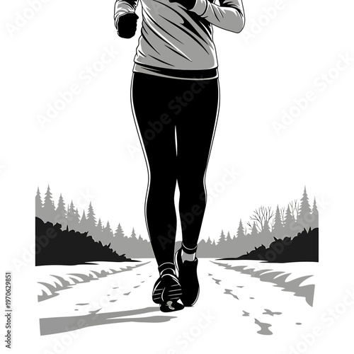 Winter Runner: An individual braves the cold, their determination etched on their stride as they run through a snow-covered landscape. Embracing the chill and relishing the peacefulness of nature.