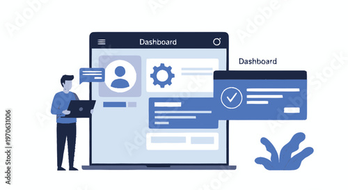 Dashboard Interface Design for Web Analytics and User Management.