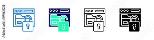 Access Multiple Style Icon Set Vector 