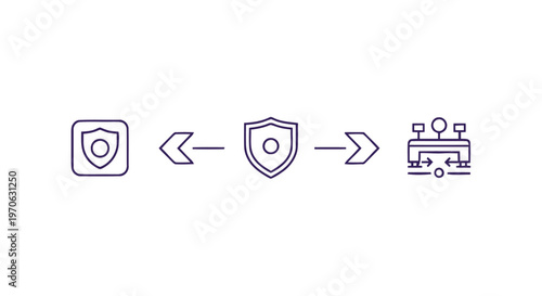Data Security and Network Protection Line Icons Set.