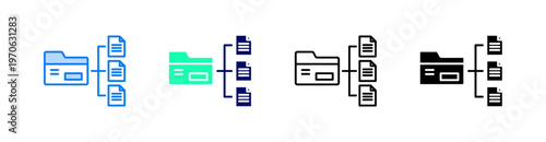 Data Network Multiple Style Icon Set Vector 