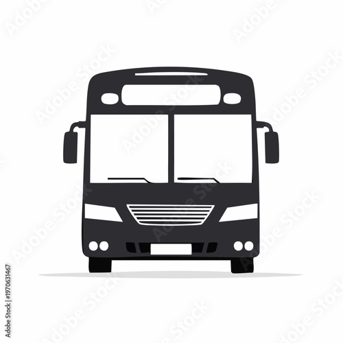 Front view silhouette of a modern bus public transportation bus from multiple views public transport city