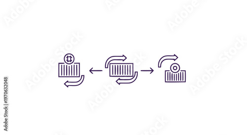 Conceptual illustration of data transfer and information exchange processes.