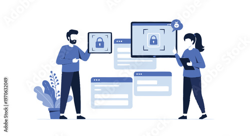 Cybersecurity Professionals Working Together to Protect Digital Information.