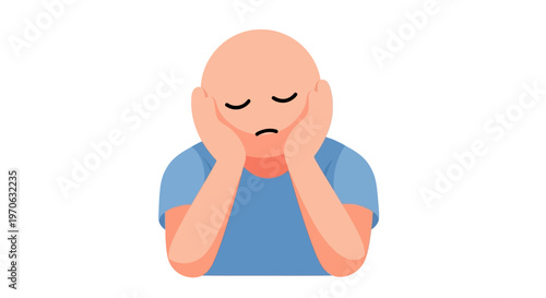 Man with hands on face stressed.