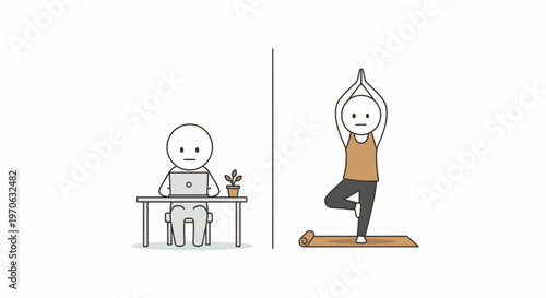 Person doing yoga in studio.