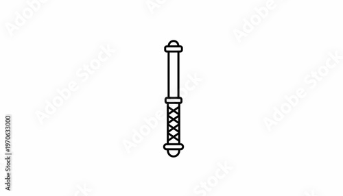 Simple Line Icon of a Mace or Baton, Vector Illustration
