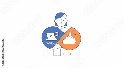 Work Life Balance Concept Illustration.