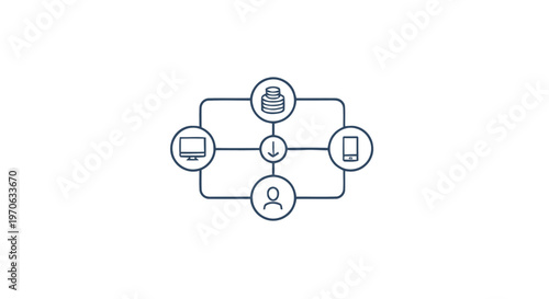 Conceptual illustration of digital data transfer and information flow.