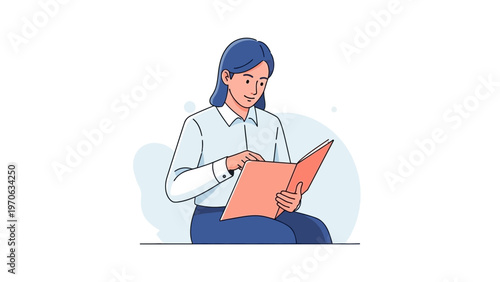 Woman Reading Book, Studying, Learning, Knowledge, Education, Business Woman, Office Work