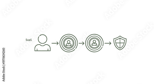 Conceptual illustration of user authentication process with security shield.