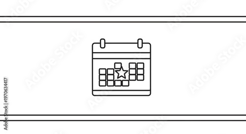Calendar Icon with Star, Planning, Important Date, Event Reminder, Schedule Concept