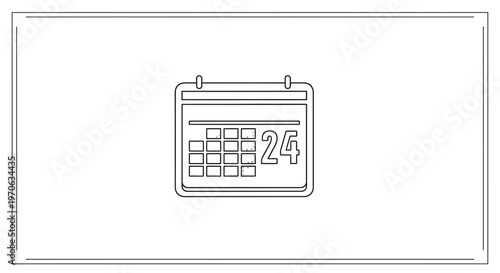 Calendar Icon, Number 24, Date Reminder, Event Planning, Schedule Management