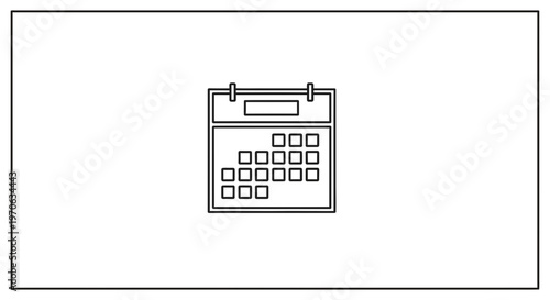 Calendar Icon, Simple Line Art, Planning, Scheduling, Time Management Concept