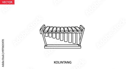 Kolintang Musical Instrument Icon Vector Illustration