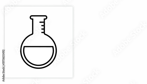 Laboratory Flask Icon, Science and Chemistry Research Symbol, Vector Illustration