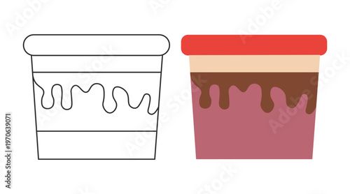 World chocolate day colorful illustration of two ice cream cups