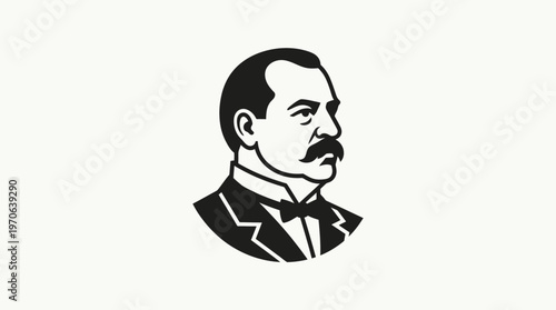 Vintage Gentleman's Portrait in Profile