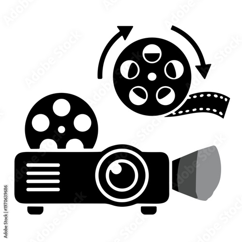 classic film projector camera vector illustration