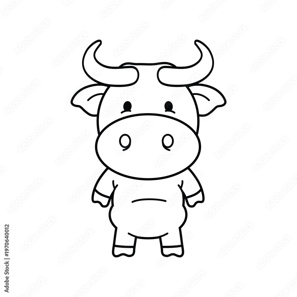 Fototapeta premium Buffalo black and white.eps