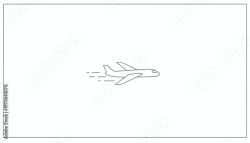 Airplane Flying Fast, Speed Lines, Travel, Transportation, Aviation, Jet