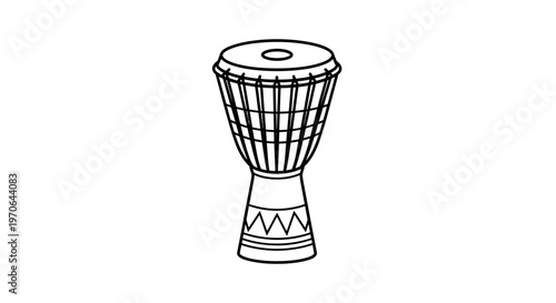 African Djembe Drum Outline Icon Vector Illustration