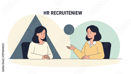 HR Recruitment Interview: Two Women Discussing Job Opportunity