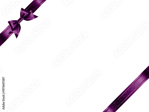 リボン蝶大、線、斜F、13紫