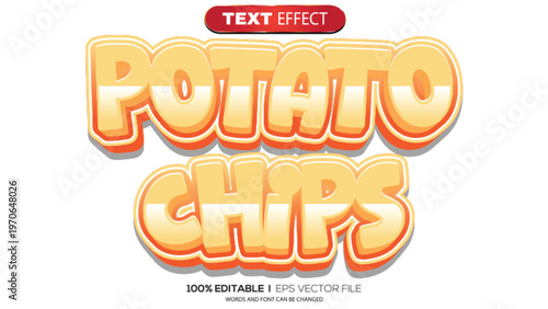 3d text effect potato chips theme