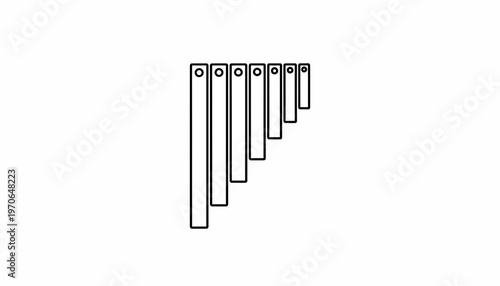 Pan Flute Icon, Musical Instrument, Wind Instrument, Simple Vector Illustration