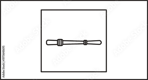 Minimalist Outline of a Bicycle Crankset Arm with Pedals and Chainring Bolts