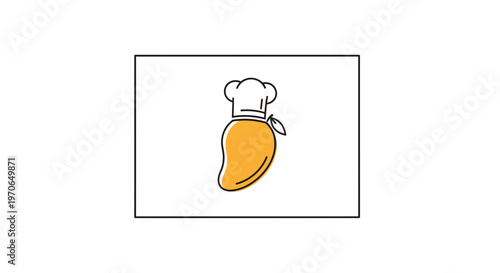 Mango Chef Hat Icon: Delicious Tropical Fruit Culinary Symbol