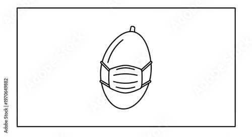 Mango Fruit Wearing a Face Mask - Healthy Eating and Protection Concept
