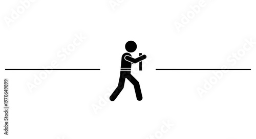 Martial Arts Fighter with Nunchucks in Action Pose