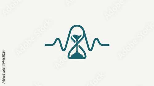 Abstract Hourglass Symbol with Sound Wave Element