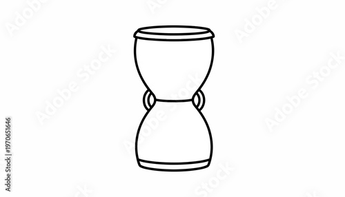 Hand Drawn Djembe Drum Outline Icon, African Percussion Instrument
