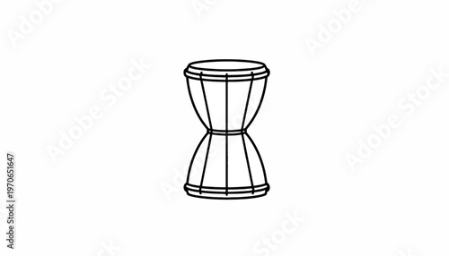 Hand Drawn Djembe Drum Icon - African Percussion Instrument