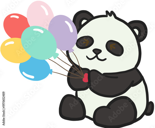 panda with heart