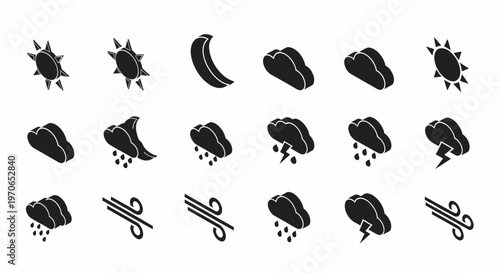 Black and white cut paper shapes.