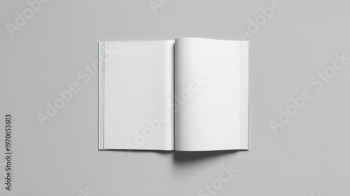 Open Book with Blank White Pages.
