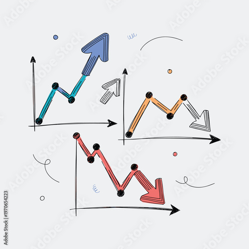 Financial growth and decline a sketch of market trends and fluctuations
