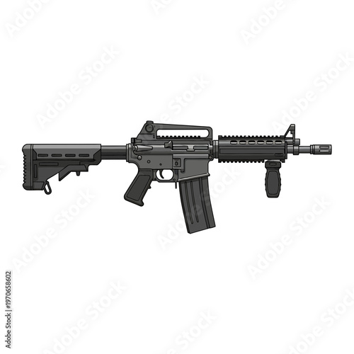 Armed Precision: An imposing firearm, captured in sharp detail, embodying the power and precision of modern weaponry. This image offers a glimpse into the realm of tactical equipment.