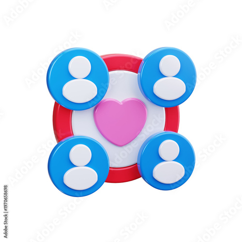 community 3d render icons
