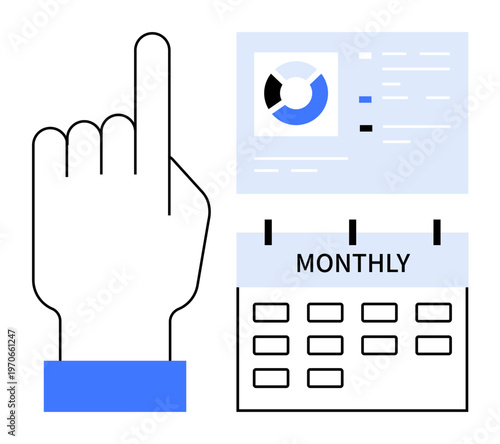 Scheduling concept. Scheduling tasks with calendar and data analytics for efficient planning. Scheduling improves productivity and simplifies task management. Great for time management, organization