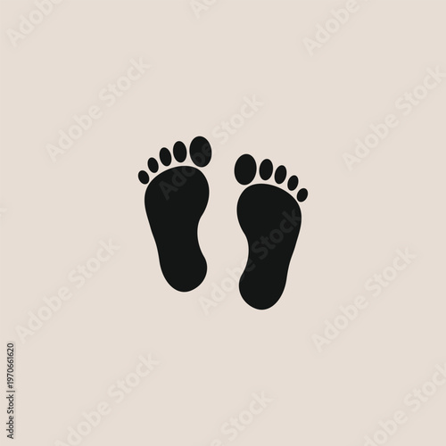 Simple footprints show a child's steps. Soft background adds gentle contrast. Imagery suggests innocence or early childhood. Perfect for family, parenting, or travel themes