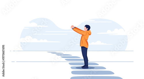 Young Person Reaching for the Future on an Open Path