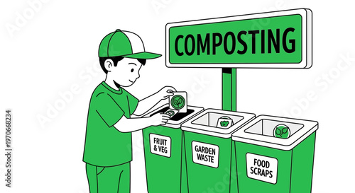 Youngster Composting Waste For A Greener Tomorrow